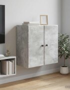 vidaXL Стенно шкафче 59 x 31 x 60 см Инженерна дървесина Бетонно сиво