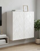 vidaXL Стенно шкафче 59 x 31 x 60 см Инженерна дървесина Бял гланц