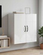 vidaXL Стенно шкафче 59 x 31 x 60 см Инженерна дървесина Бял гланц