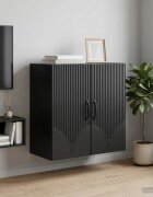 vidaXL Стенно шкафче 59 x 31 x 60 см Инженерна дървесина Черно