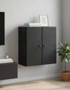 vidaXL Стенно шкафче 59 x 31 x 60 см Инженерна дървесина Черно
