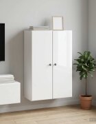 vidaXL Стенно шкафче 66 x 345 x 90 см Инженерна дървесина Бял гланц