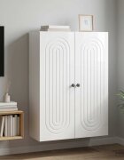 vidaXL Стенно шкафче 66 x 345 x 90 см Инженерна дървесина Бял гланц