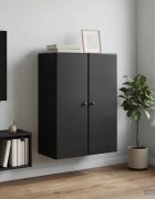 vidaXL Стенно шкафче 66 x 345 x 90 см Инженерна дървесина Черно