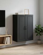 vidaXL Стенно шкафче 66 x 345 x 90 см Инженерна дървесина Черно