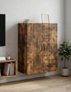 vidaXL Стенно шкафче 66 x 345 x 90 см Инженерна дървесина Опушен дъб