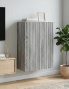 vidaXL Стенно шкафче 66 x 345 x 90 см Инженерна дървесина Сив Сонома