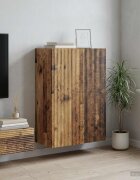vidaXL Стенно шкафче 66 x 345 x 90 см Инженерна дървесина Старо дърво