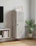 vidaXL Стенно шкафче Бетонно сиво 33 x 345 x 90 см