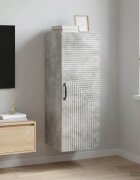 vidaXL Стенно шкафче Бетонно сиво 33 x 345 x 90 см
