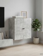vidaXL Стенно шкафче Бетонно сиво 59 x 31 x 60 см Инженерна дървесина