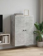 vidaXL Стенно шкафче Бетонно сиво 66 x 345 x 90 см