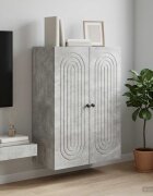 vidaXL Стенно шкафче Бетонно сиво 66 x 345 x 90 см