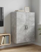 vidaXL Стенно шкафче Бетонно сиво 66 x 345 x 90 см