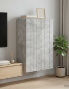 vidaXL Стенно шкафче Бетонно сиво 66 x 345 x 92 см