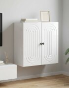 vidaXL Стенно шкафче Бял гланц 59 x 31 x 60 см Инженерна дървесина