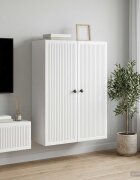 vidaXL Стенно шкафче Бял гланц 66 x 345 x 90 см Инженерна дървесина