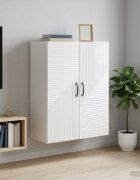 vidaXL Стенно шкафче Бял гланц 66 x 345 x 90 см Инженерна дървесина