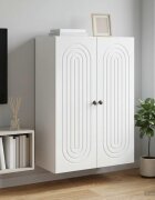 vidaXL Стенно шкафче Бяло 66 x 345 x 90 см Инженерна дървесина