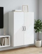 vidaXL Стенно шкафче Бяло 66 x 345 x 90 см Инженерна дървесина