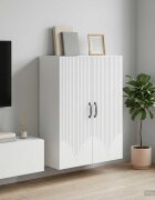 vidaXL Стенно шкафче Бяло 66 x 345 x 90 см Инженерна дървесина