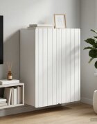 vidaXL Стенно шкафче Бяло 66 x 345 x 92 см Инженерна дървесина