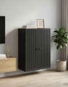 vidaXL Стенно шкафче Черно 66 x 345 x 90 см Инженерна дървесина
