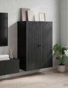 vidaXL Стенно шкафче Черно 66 x 345 x 90 см Инженерна дървесина