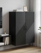 vidaXL Стенно шкафче Черно 66 x 345 x 90 см Инженерна дървесина