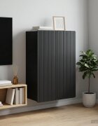 vidaXL Стенно шкафче Черно 66 x 345 x 92 см Инженерна дървесина
