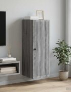 vidaXL Стенно шкафче Сив Сонома 33 x 345 x 90 см Инженерна дървесина