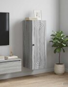vidaXL Стенно шкафче Сив Сонома 33 x 345 x 90 см Инженерна дървесина