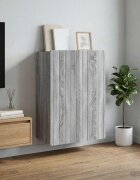 vidaXL Стенно шкафче Сив Сонома 66 x 345 x 92 см Инженерна дървесина