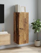 vidaXL Стенно шкафче Старо дърво 33 x 345 x 90 см Инженерна дървесина