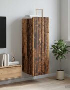 vidaXL Стенно шкафче Старо дърво 33 x 345 x 94 см Инженерна дървесина