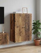 vidaXL Стенно шкафче Старо дърво 66 x 345 x 90 см Инженерна дървесина