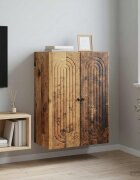 vidaXL Стенно шкафче Старо дърво 66 x 345 x 90 см Инженерна дървесина