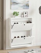 vidaXL Стенно шкафче за обувки ALKMAAR 71 x 17 x 86 см Бяло