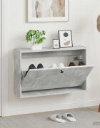 vidaXL Стенно шкафче за обувки BREDA 71 x 17 x 43 см Бетонно сиво