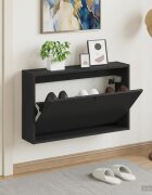 vidaXL Стенно шкафче за обувки BREDA 71 x 17 x 43 см Черно