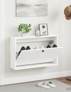 vidaXL Стенно шкафче за обувки DELFT 71 x 17 x 43 см Бяло