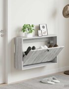 vidaXL Стенно шкафче за обувки DELFT 71 x 17 x 43 см Сив Сонома