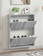 vidaXL Стенно шкафче за обувки DELFT 71 x 17 x 86 см Сив Сонома