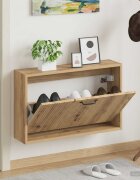 vidaXL Стенно шкафче за обувки HAARLEM 71 x 17 x 43 см Дъб артизан