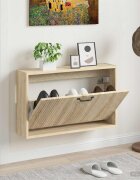 vidaXL Стенно шкафче за обувки HAARLEM 71 x 17 x 43 см Дъб сонома