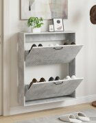 vidaXL Стенно шкафче за обувки HAARLEM 71 x 17 x 86 см Бетонно сиво