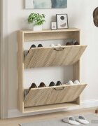 vidaXL Стенно шкафче за обувки HAARLEM 71 x 17 x 86 см Дъб сонома