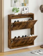 vidaXL Стенно шкафче за обувки HAARLEM 71 x 17 x 86 см Опушен дъб