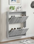 vidaXL Стенно шкафче за обувки HAARLEM 71 x 17 x 86 см Сив Сонома