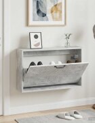 vidaXL Стенно шкафче за обувки HOORN 71 x 17 x 43 см Бетонно сиво